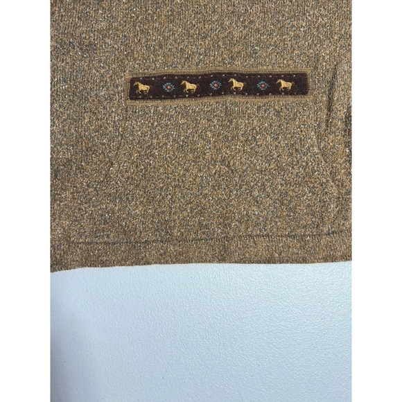 Woolrich Pullover 1/4 Zip Sweater Long Sleeve Brown Women's M Pony Vintage Cozy - Picture 5 of 11